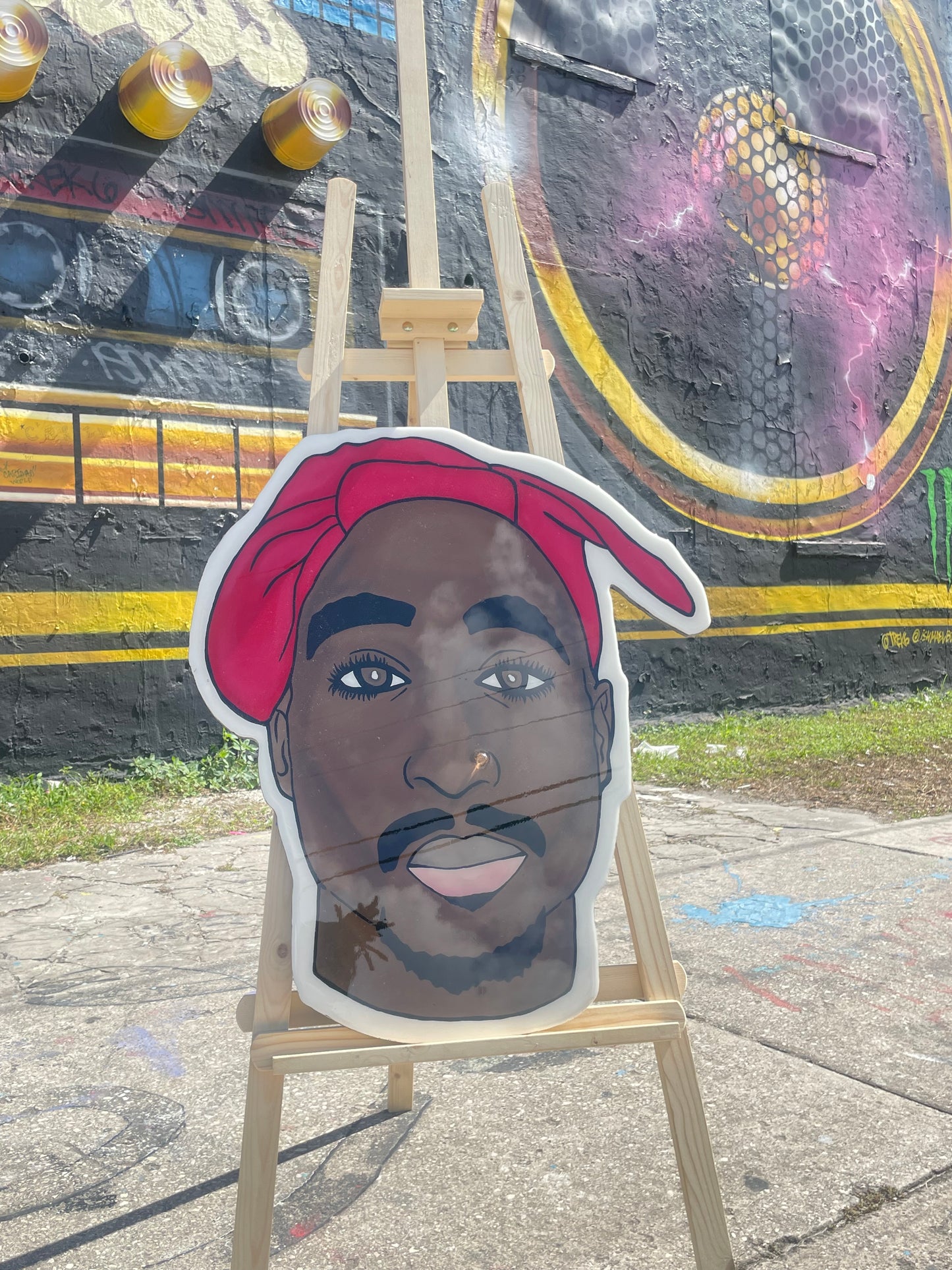 Tupac (2Pac) jumbo wood cutout